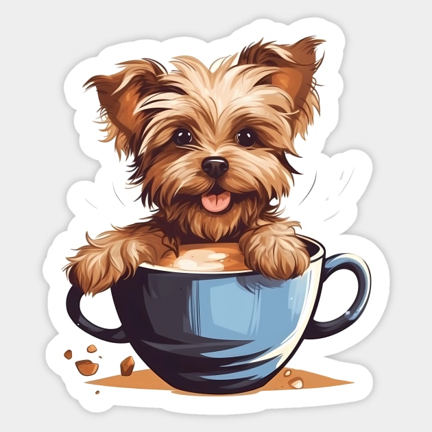 All I Need Is Coffee And My Yorkie Sticker by Acid_rain